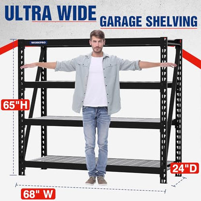 Heavy Duty Metal Shelving (68"W x 24"D x 65"H)