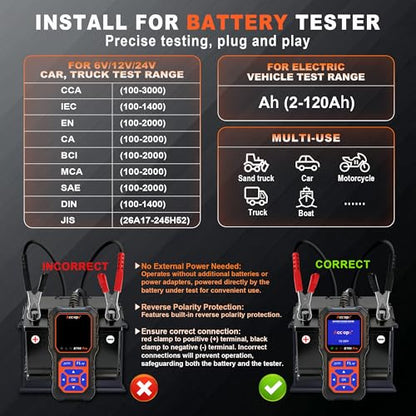 BT60 PRO 2 120Ah Battery Tester 6V (Black-Orange)