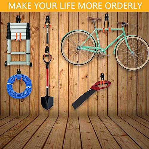 12pack Steel Garage Storage Utility Double Hooks Organizer Heavy Duty Wall Mount Tool Holder for Organizing Power Tools Ladders Bulk Items (Utility Hooks 12pack)