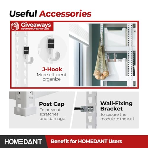 White 47.7" W 5 Tier Storage Shelves Garage Shelving Unit Metal (White / 47.7"W x 18.2"D)