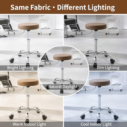 Salon Rolling Chair (Coffee Brown / No Back & Footrest)