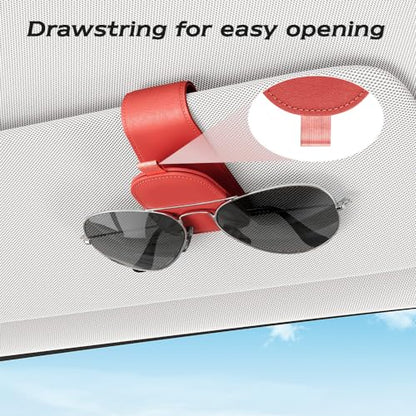 Magnetic Sunglass Holder for Car Visor (Red)