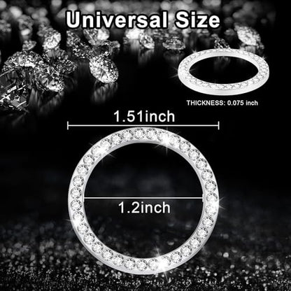 2 PCS Crystal Rhinestone Car Engine Start Stop Decoration Ring (White-new)