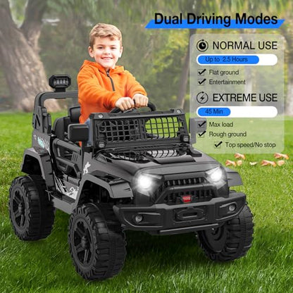 12V Kids Electric Ride On Truck Car w (Black)