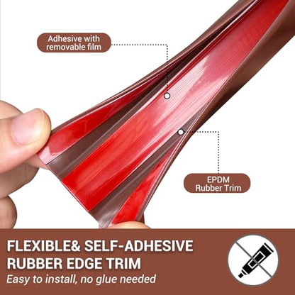 Rubber Edge Trim (Fit 1-3/8" - L20' / Brown)