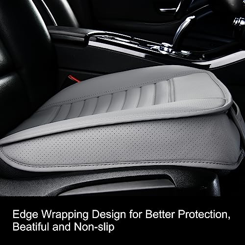2pc Edge Wrapping Comfortable Car Front Seat Covers (Gray / 2x Bottom Seat Covers)