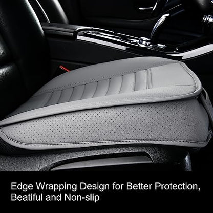 2pc Edge Wrapping Comfortable Car Front Seat Covers (Gray / 2x Bottom Seat Covers)