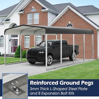Metal Carport (12x20 FT Gray)