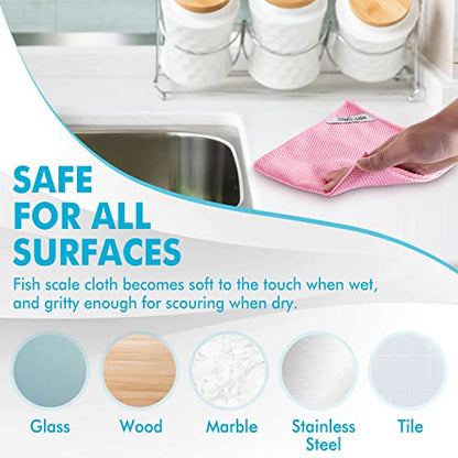 Easy Clean Streak Free Glass Cleaning Miracle Microfiber Cleaning Cloth for Kitchen (6 Color Assorted 6p)