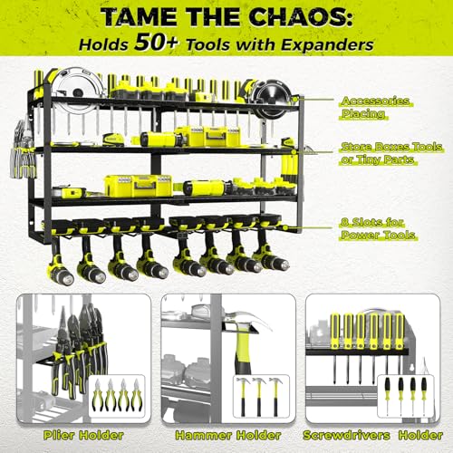 Power Tool Organizer (4-Layer 8-Drill Cordless / black)