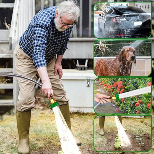 Metal Short Garden Hose 3 ft (3 Feet / Style A)