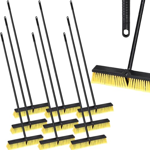 10 Pack 18 Inch Push Broom Bulk (Yellow)