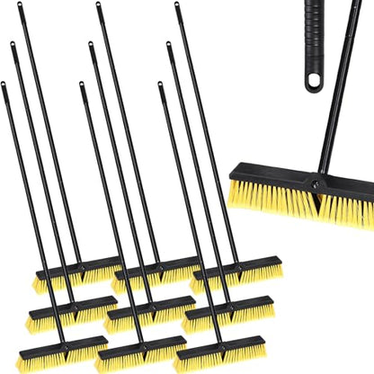 10 Pack 18 Inch Push Broom Bulk (Yellow)