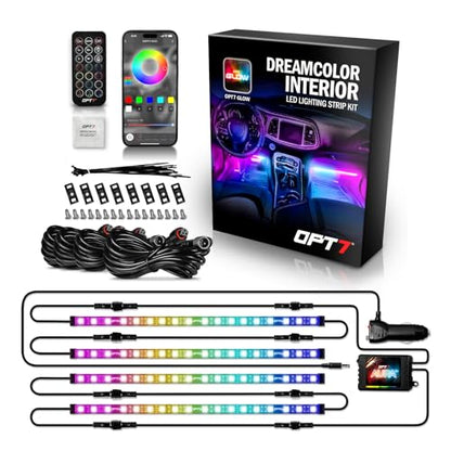 Aura DreamColor RGBIC Interior Car Lights with App & Remote (4 PCS Single Row)