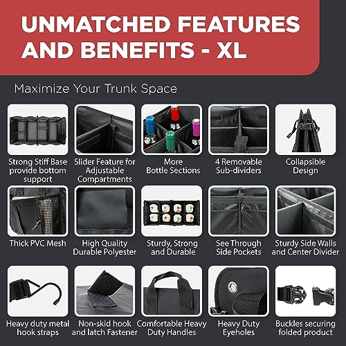 Car Trunk Organizer for SUV (ExtraLarge / Black)
