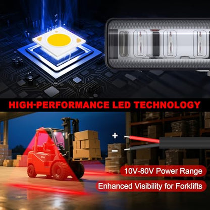 LED Forklift Safety Light Red for AGV Automated Guided Vehicle (Red / 2PCS)