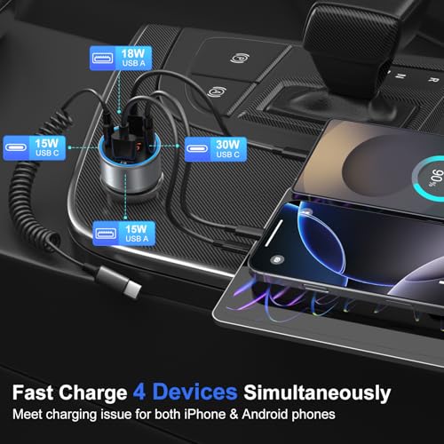 USB C Car Charger 3 Pack (3-Pack / Gray)