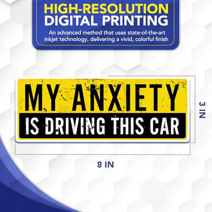 My Anxiety is Driving This Car Funny Car Magnet (My Anxiety is Driving This Car)