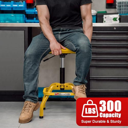 Shop Stool with Backrest (Yellow)