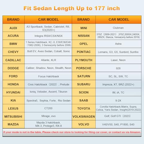 Car Cover for Automobiles (Fit Sedan177''X67''X59''inch)