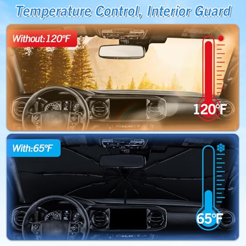 Windshield Sun Shade Umbrella for Toyota Tacoma Double Cab 2016 2017 2018 2019 2020 2021 2022 2023 Rear Window Shades 100% UV Protection and Blackout Privacy 5PCS Car Window Covers Accessories (5-Piece Set | Fits Toyota Tacoma 2016-2023)