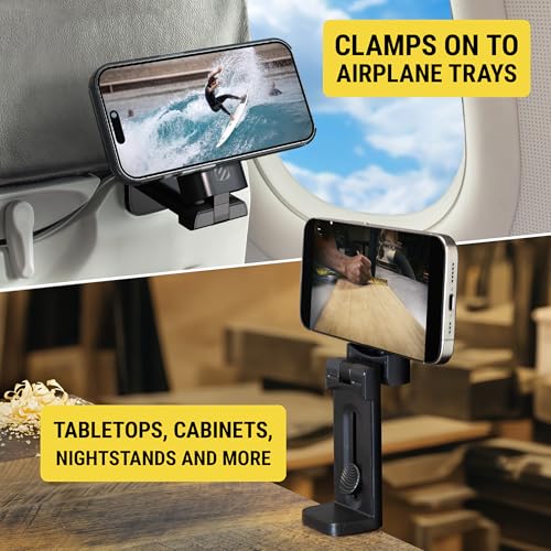 SMSTRVL MagSafe Airplane Phone Holder Mount (Travel / Desk / Office / 1 Pack / Black)