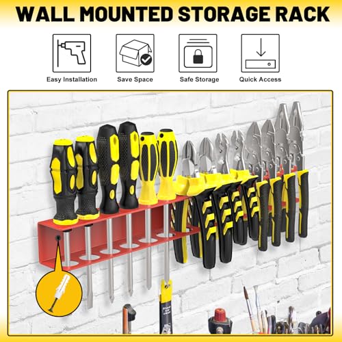Screwdriver Plier Organizer Wall Mount (1 PCS Red)
