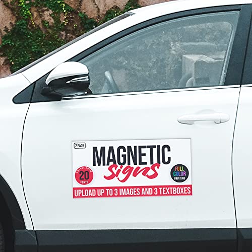 2 Pack Personalized Magnetic Signs for Vehicles (Design a)