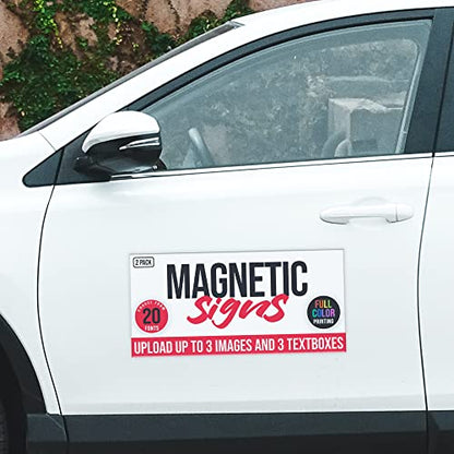 2 Pack Personalized Magnetic Signs for Vehicles (Design a)