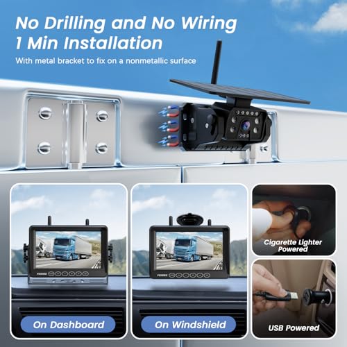 Magnetic Solar Wireless Backup Camera (7 Inch)