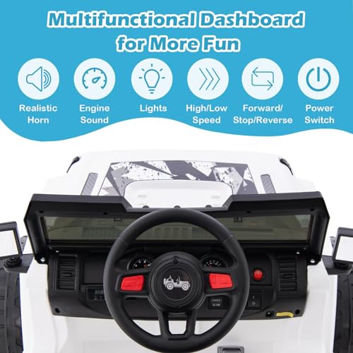 Kids Ride on Car Truck with 2.4G Remote Control (White)