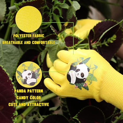 2 Pairs Kids Gardening Gloves (Yellow (Pack of 2) / XX-Large (Age 11-13))