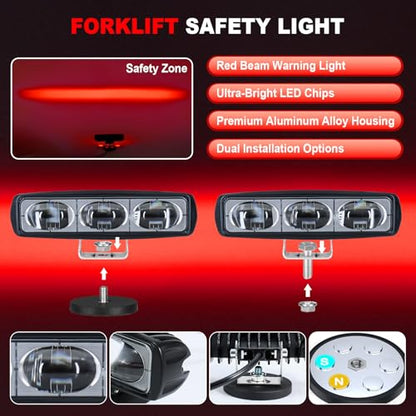 LED Red Line Forklift Safety Light for Warehouse Hazard Warning (Red)