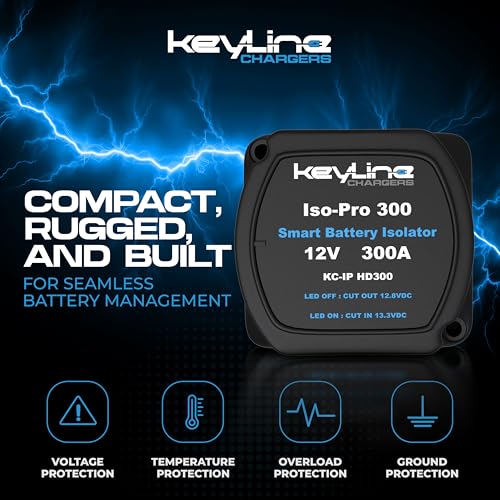 Dual Battery Isolator Heavy Duty 300 AMP 1000 AMP Peak Voltage Sensitive Relay VSR for 12 Volt Systems (300 AMP Isolator)