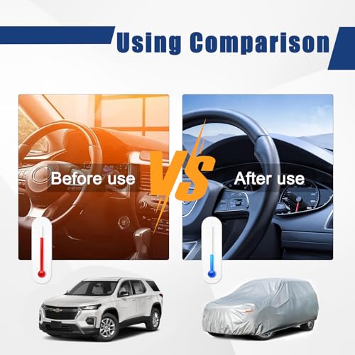 6 Layers Waterproof SUV Car Cover for Chevrolet Traverse 2009 (LM-Silver / 20. Custom Fit Chevrolet Traverse)