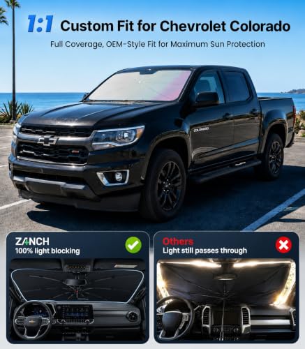 Windshield Sun Shade Umbrella Custom Fit for Chevrolet Colorado 2004 (Chevrolet Colorado 2004-2012 2015-2026)