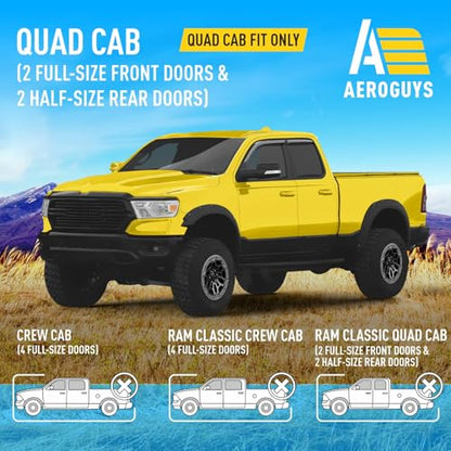 Extra Durable Window Deflectors Tape (For Dodge RAM 19-26 Quad Cab)