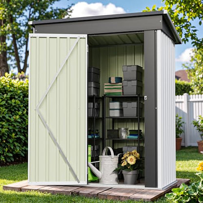 5x3 FT Outdoor Storage Shed (White / 5x3 FT)