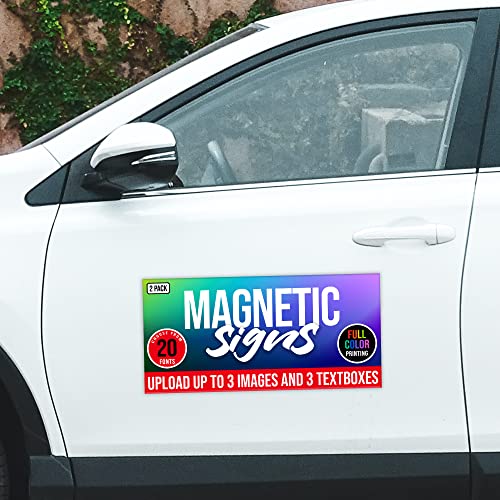 2 Pack Personalized Magnetic Signs for Vehicles (Design C)