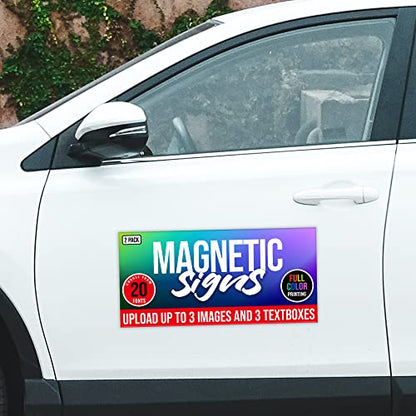 2 Pack Personalized Magnetic Signs for Vehicles (Design C)
