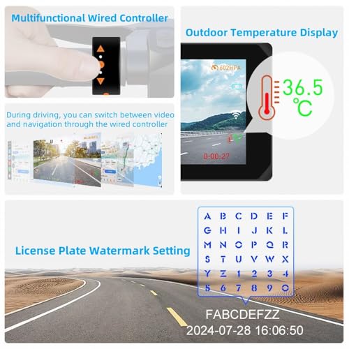 Wireless Carplay Motorcycle Dash Camera with 5" Touchscreen (CS5 Pro)