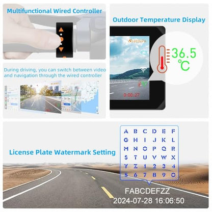 Wireless Carplay Motorcycle Dash Camera with 5" Touchscreen (CS5 Pro)