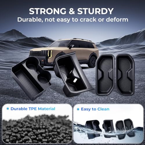 1st & 2nd & 3rd Row Cup Holder Inserts for KIA Telluride 2027+ (Fit for 2027+ Telluride, High Trim)