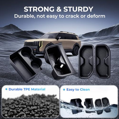 1st & 2nd & 3rd Row Cup Holder Inserts for KIA Telluride 2027+ (Fit for 2027+ Telluride, High Trim)