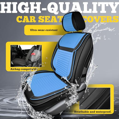 Car Seat Covers Full Set (Light blue-Black / Full set)