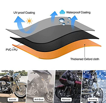 Comnova Motorcycle Cover 96 Inch (Premium - Black / 96 Inch)