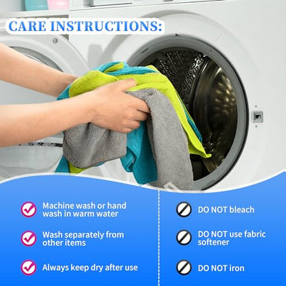 Microfiber Cleaning Cloth (48PK / 3 Colors Assorted)