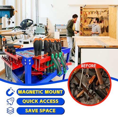 Magnetic Screwdriver Holder (Red Magnetic Screwdriver Wrench Organizer)