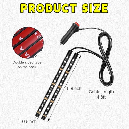 Car LED Strip Light (Green / 24 LED, Cigarette Adapter)