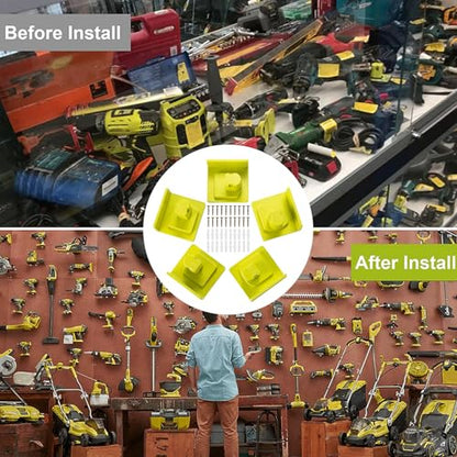 20 Pack Tool Holder Compatible with Ryobi 18V Wall Mount Plastic (20 Pack)